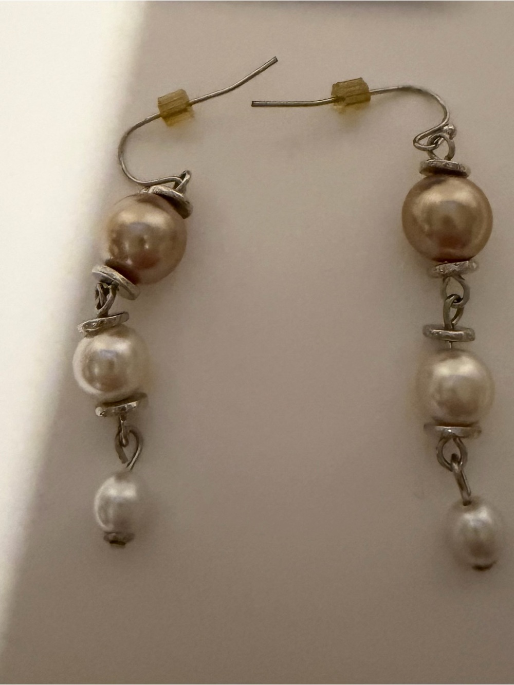 White House Black Market Two-Tone Pearl Drop Earrings